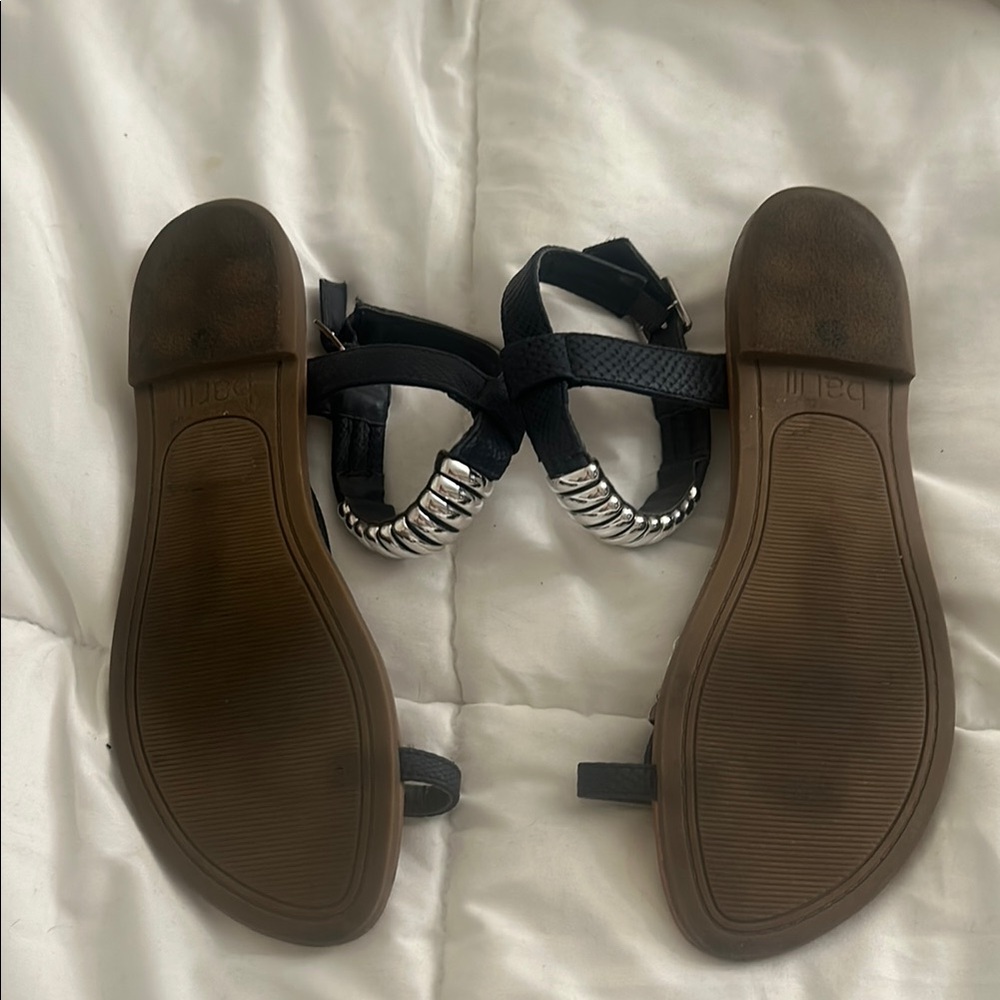 Bar III Black Sandals with Silver Accents size 8.5 - Picture 2 of 2